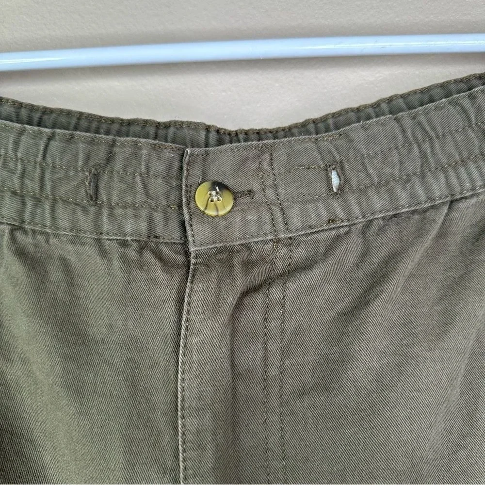 Bugle Boy Men's Cargo Shorts XXL Green Cotton Elastic Waist Utility VTG 80s 90s